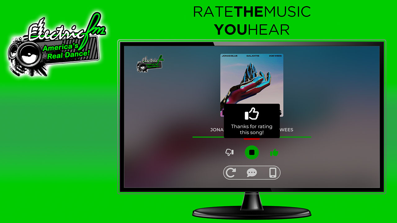 Rate the music thumbs up or thumbs down
